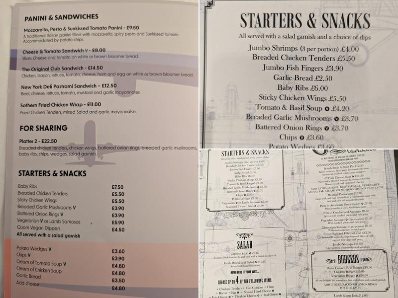 Westcombe Restaurant Menu