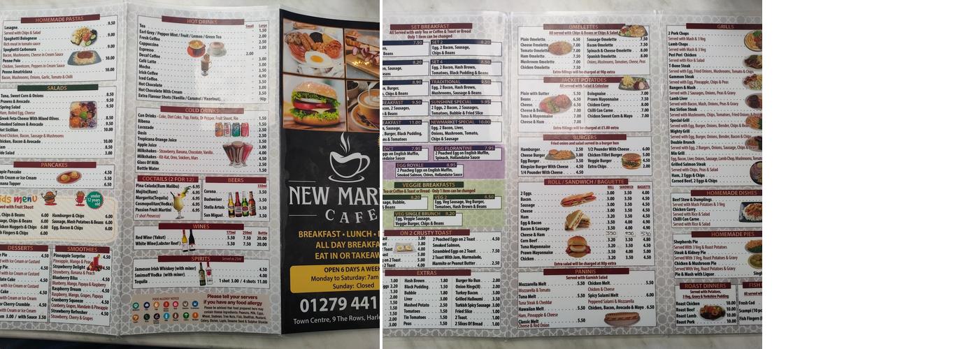 New Market Cafe Menu
