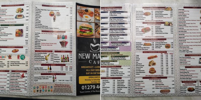 New Market Cafe Menu