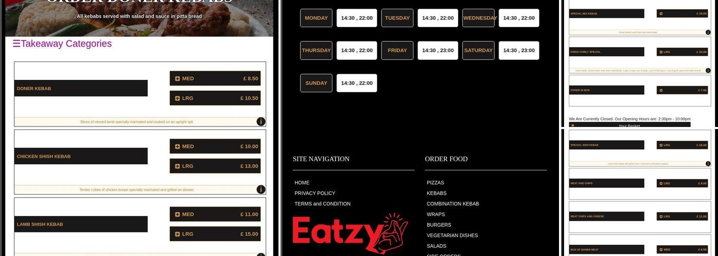 Efes Pizza Kebab Menu