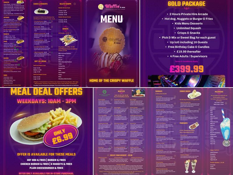 Waffle & More Harlow Menu