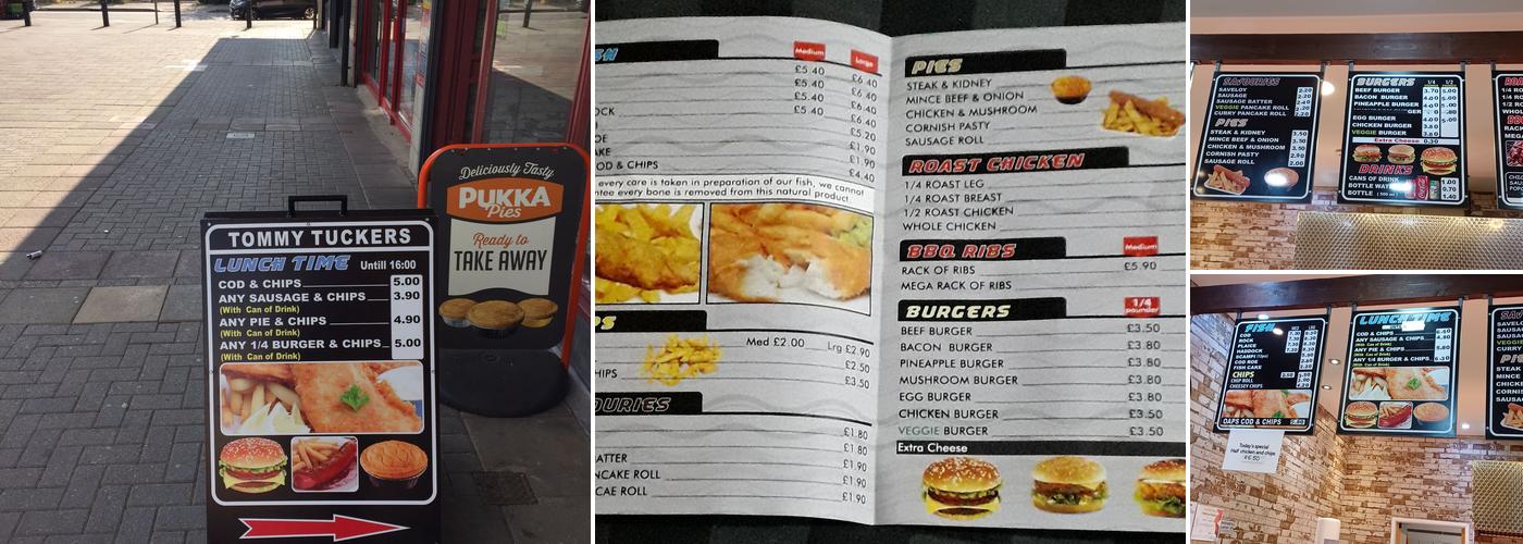Tommy Tuckers Menu
