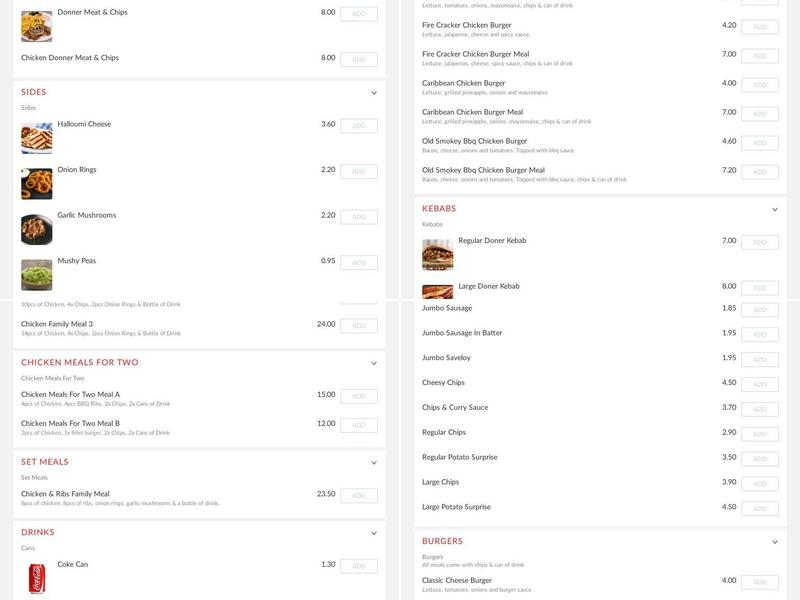 Atlantic Fish Bar Menu