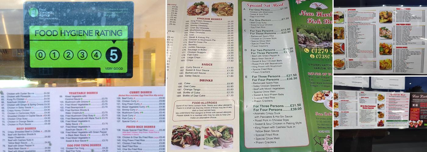 New Harlow Fish Bar Menu