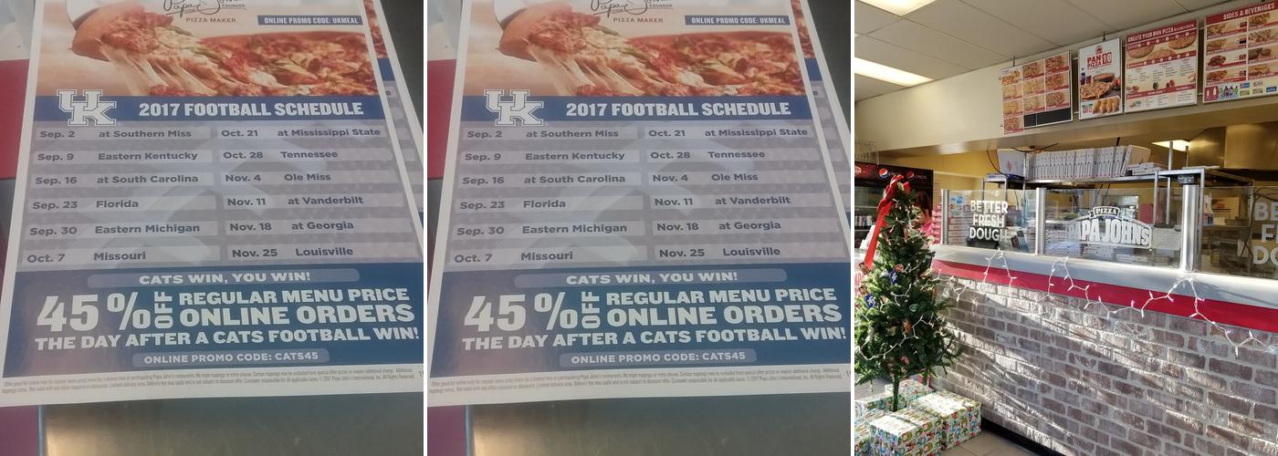 Papa Johns Pizza Menu