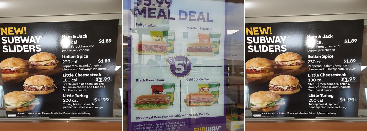 Subway Menu