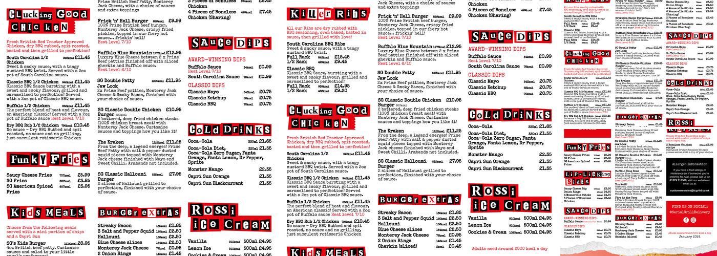 Serial Grill The Stow Menu