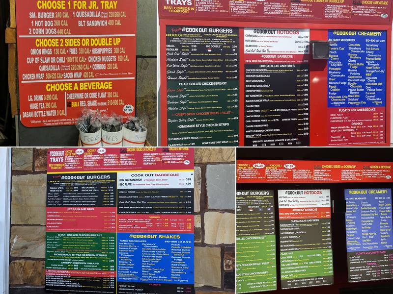 Cook Out Menu