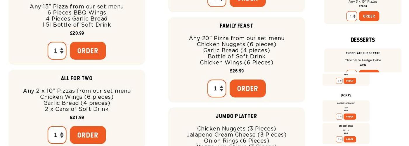 Farm House Pizza Menu