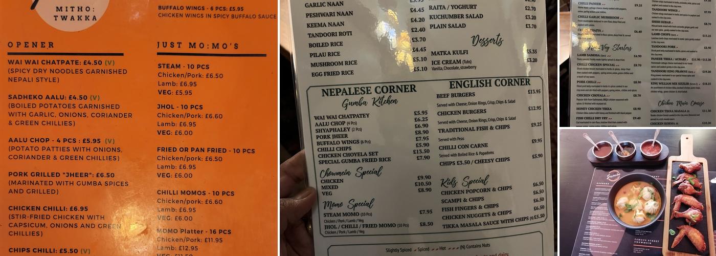 The King William IV Sipson Menu