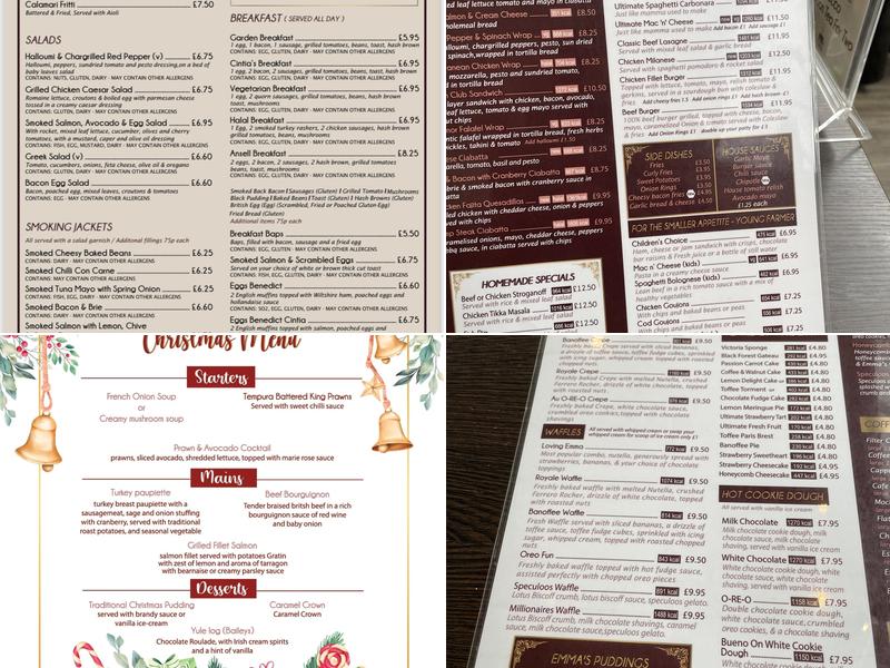 Cintias Cafe Bar Menu