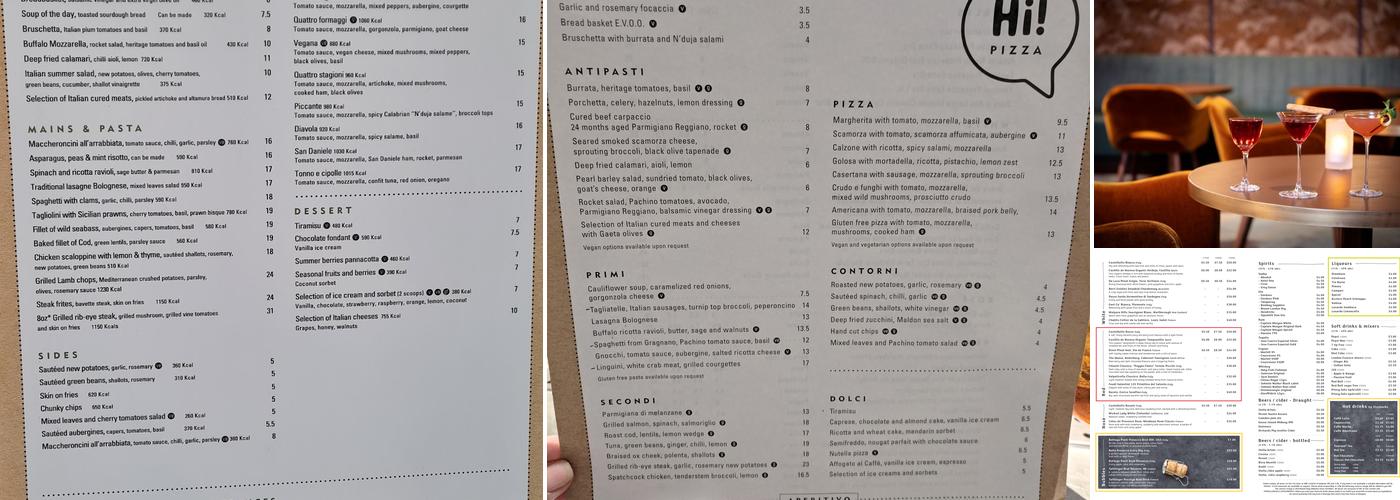Hi! Pizza Menu