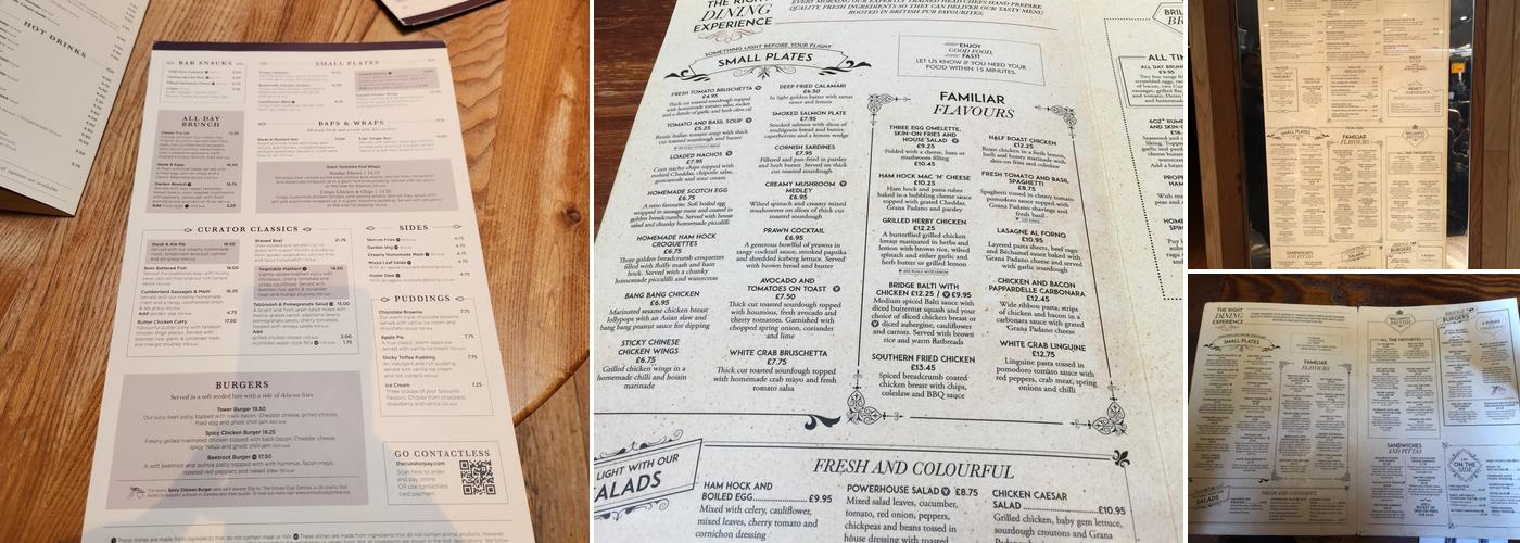 Bridge Bar and Eating House Menu