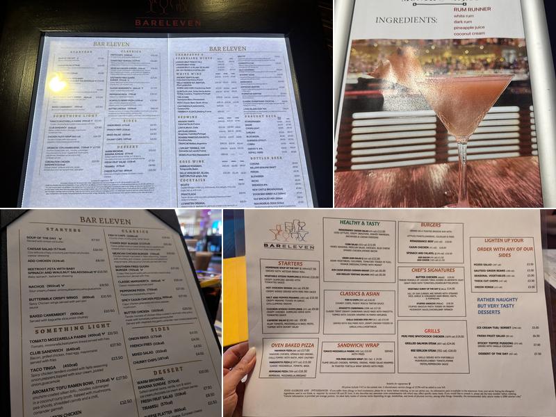 Renaissance Bar Eleven Menu