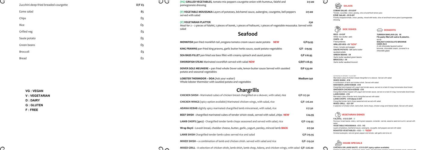 Sauté Restaurant Menu