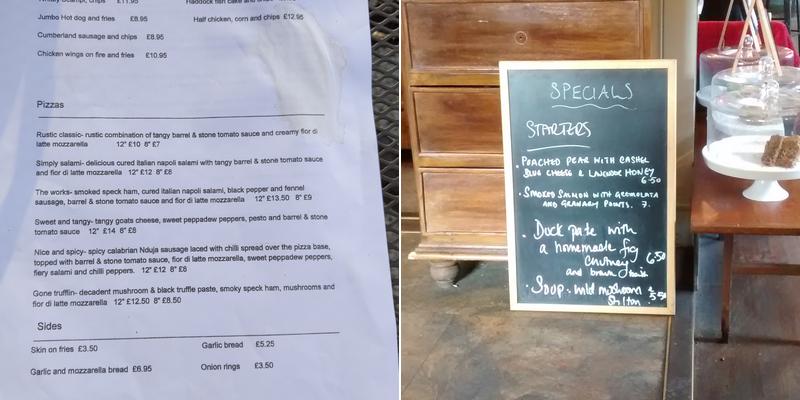 The Oddfellows Arms Menu