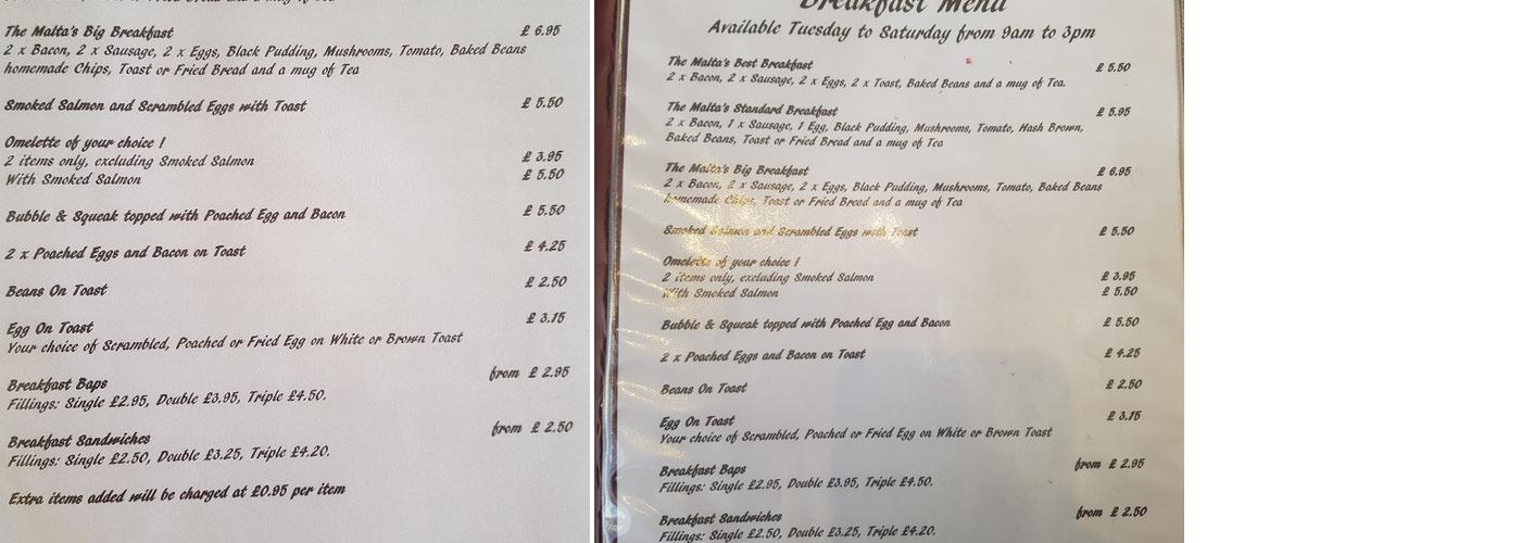 The Malta Menu