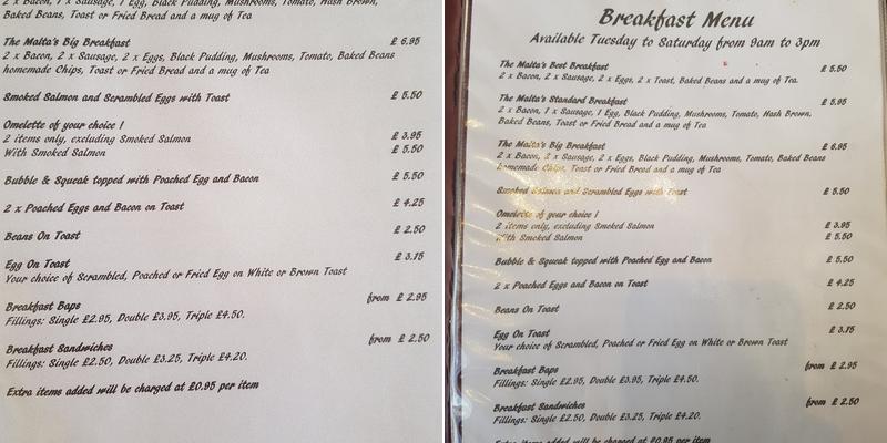 The Malta Menu