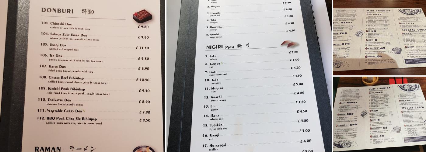 Domo Japanese Cuisine Menu