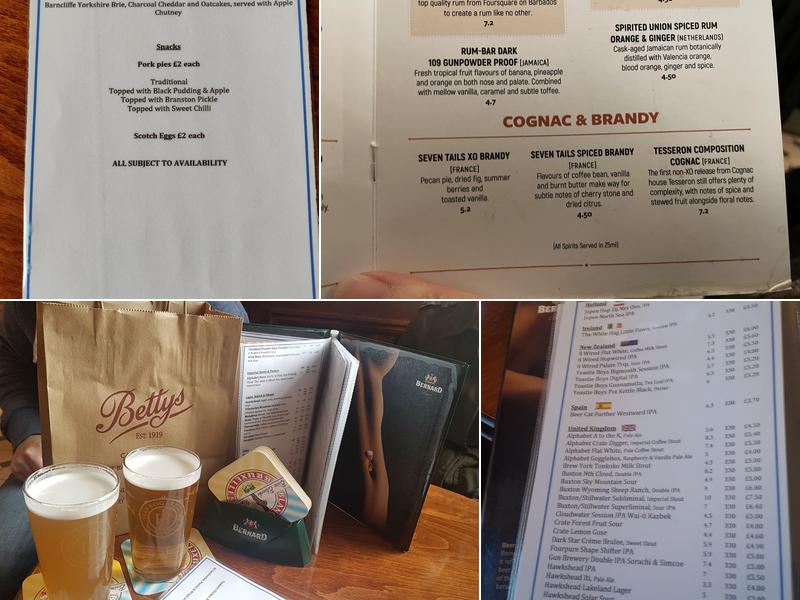 Harrogate Tap Menu