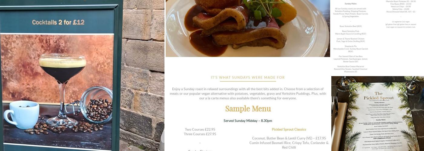 The Pickled Sprout Restaurant Harrogate Menu