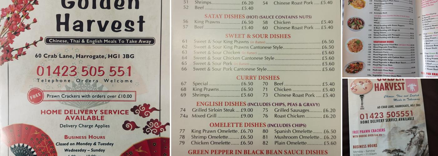 Golden Harvest Menu