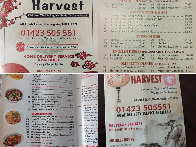 Golden Harvest Menu