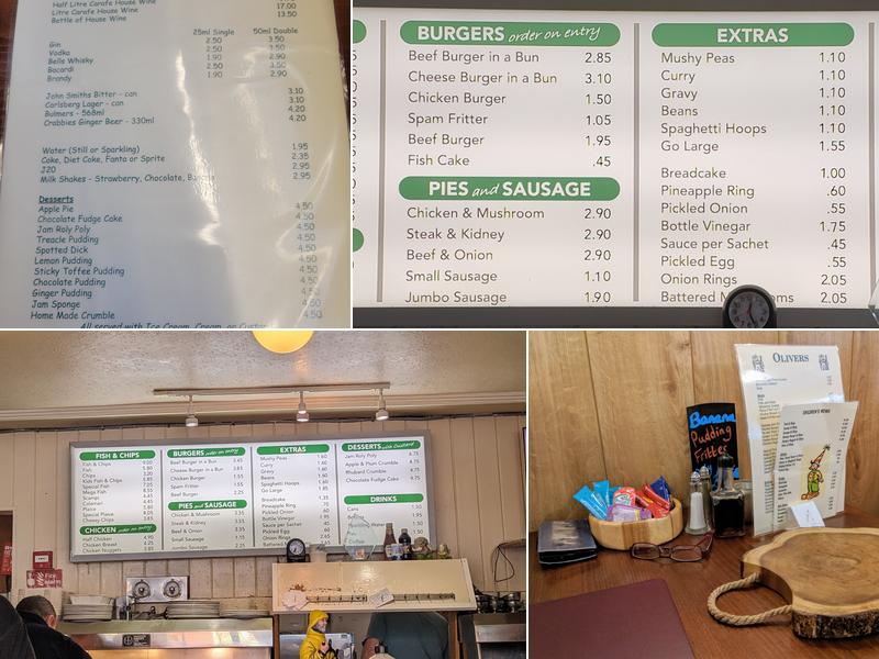 Olivers Fish Shop & Restaurant Menu