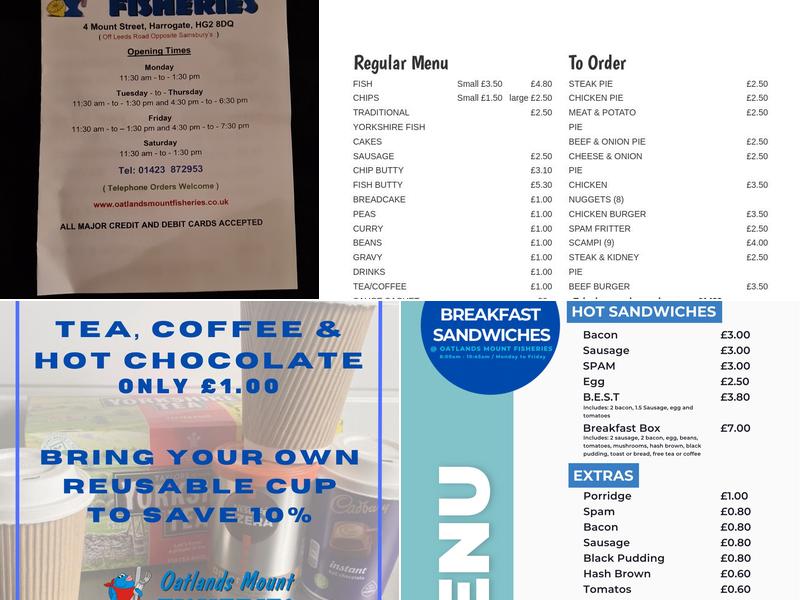 Oatlands Mount Fisheries Menu