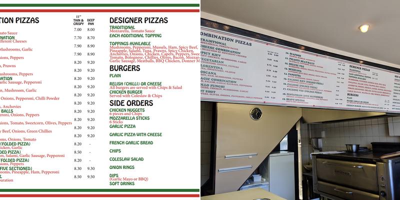 Bravos Pizza Menu