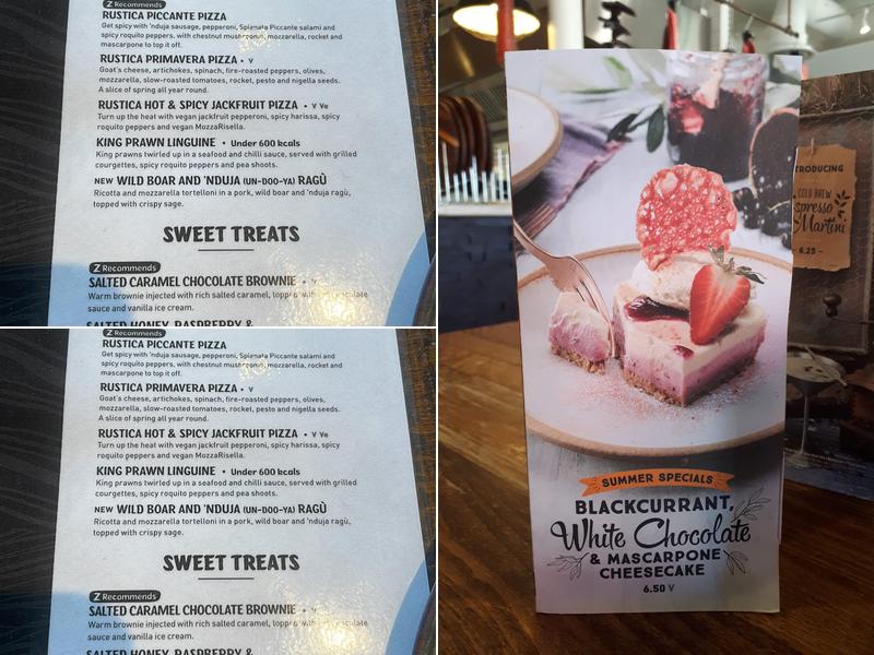 Zizzi - Dorchester Menu