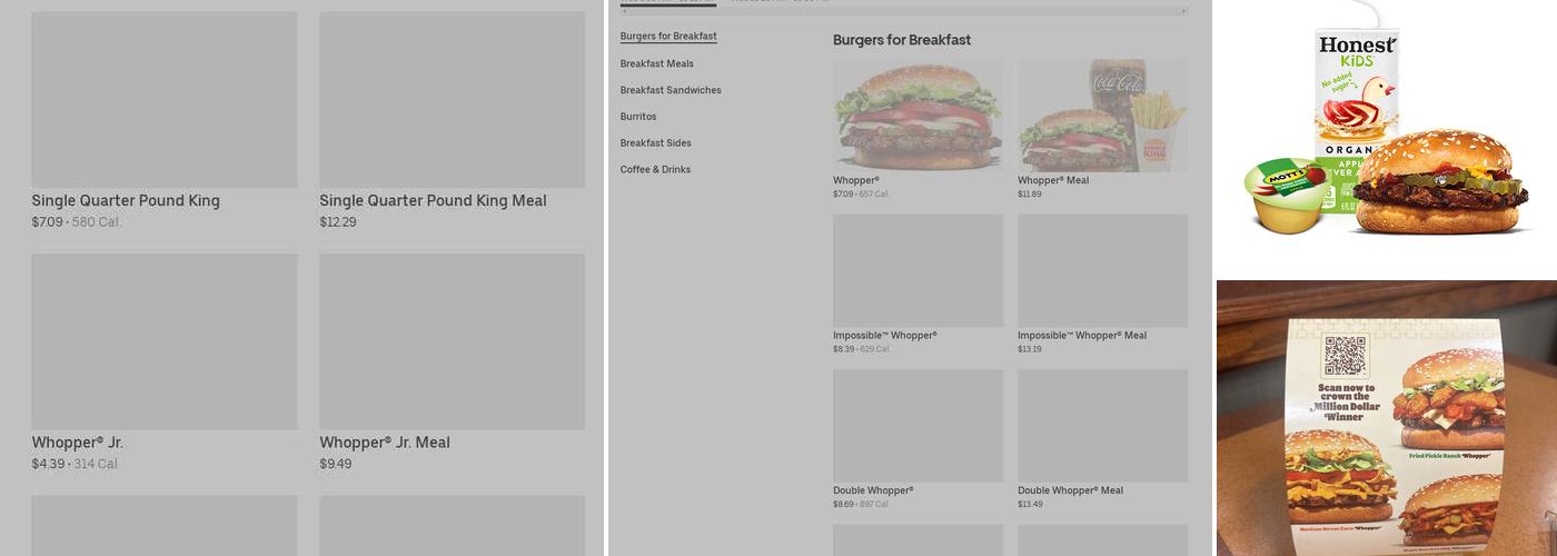 Burger King Menu