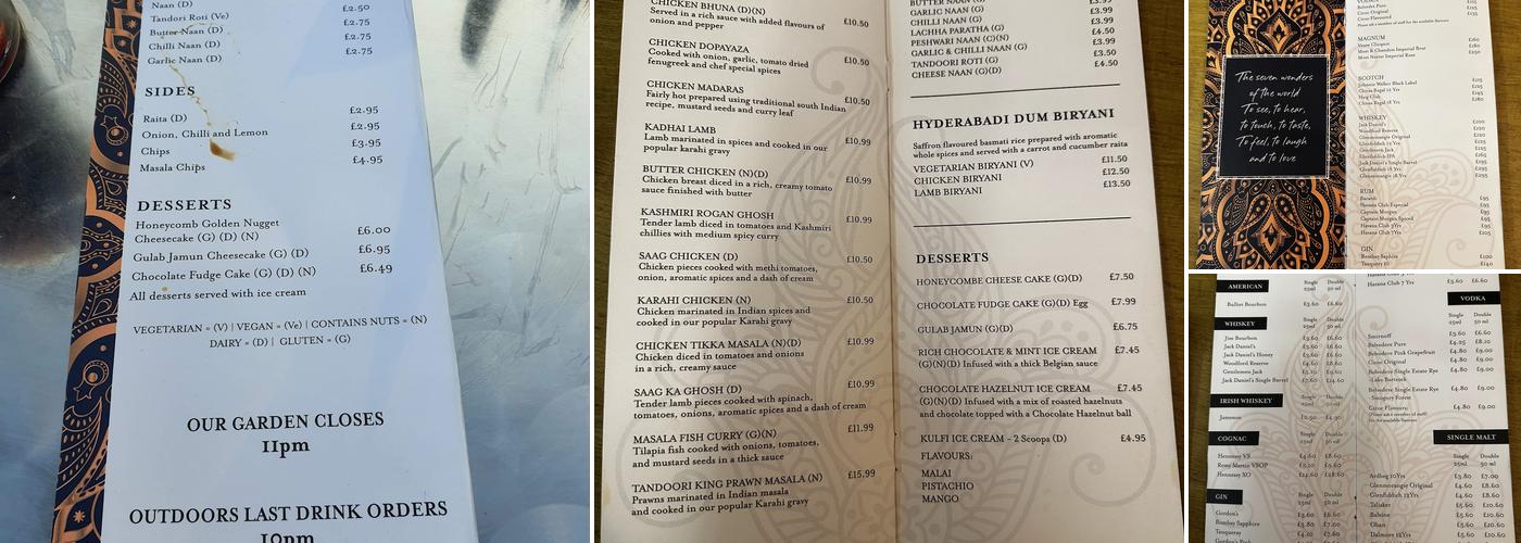 The Seven Menu