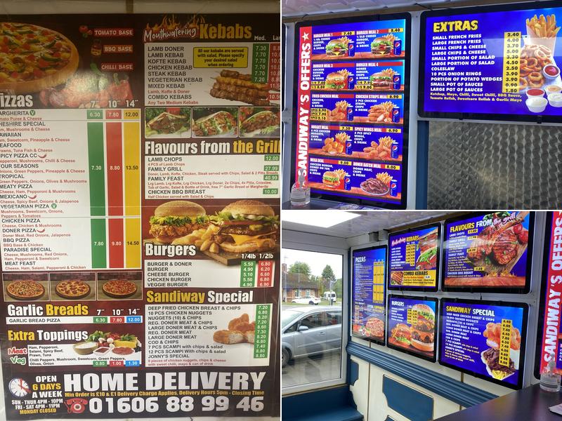 Sandiway Kebab & Pizza House Menu