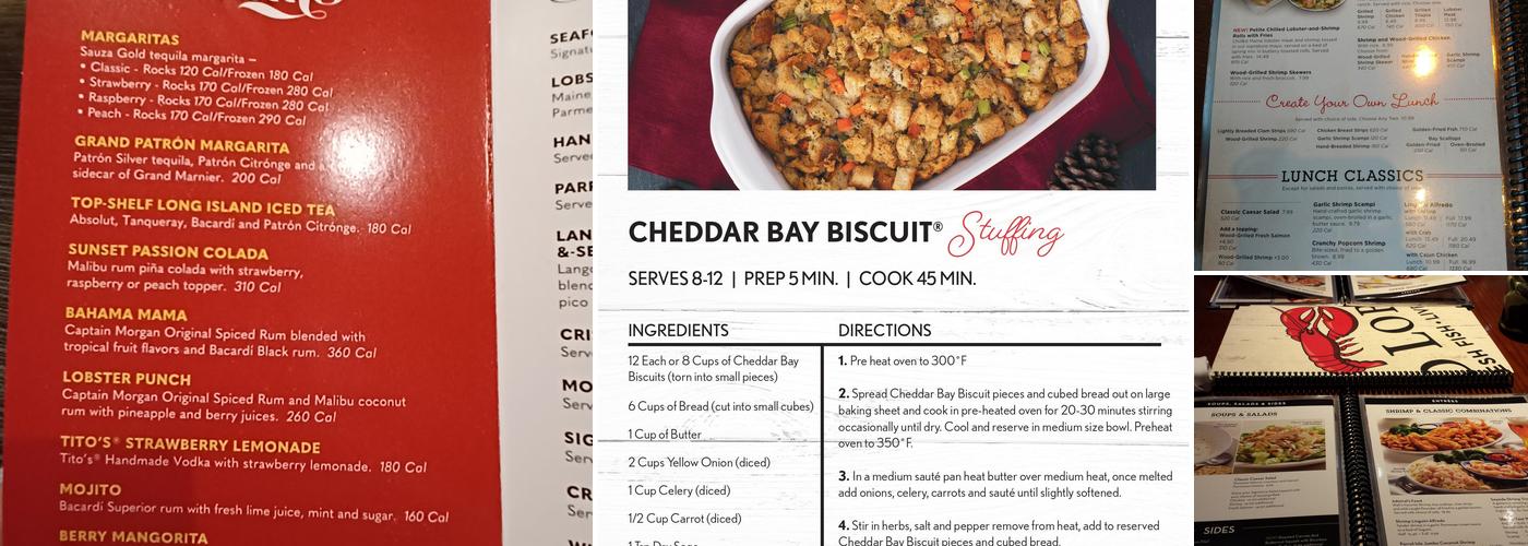 Red Lobster Menu