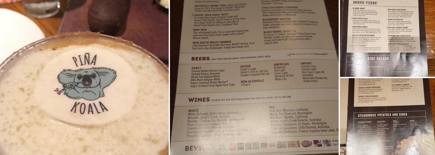Outback Steakhouse Menu