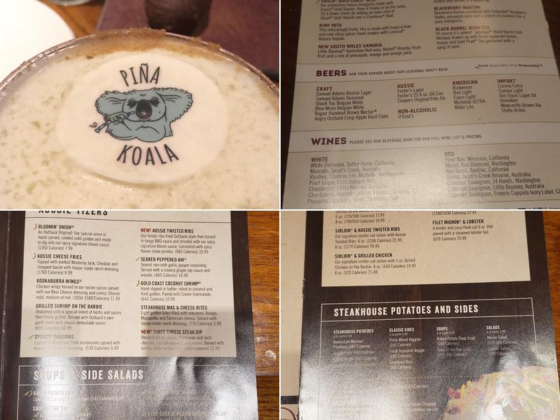 Outback Steakhouse Menu