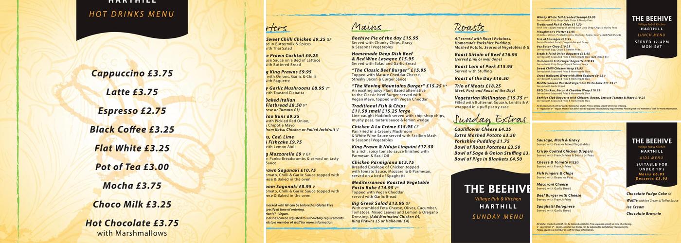 The Beehive Menu