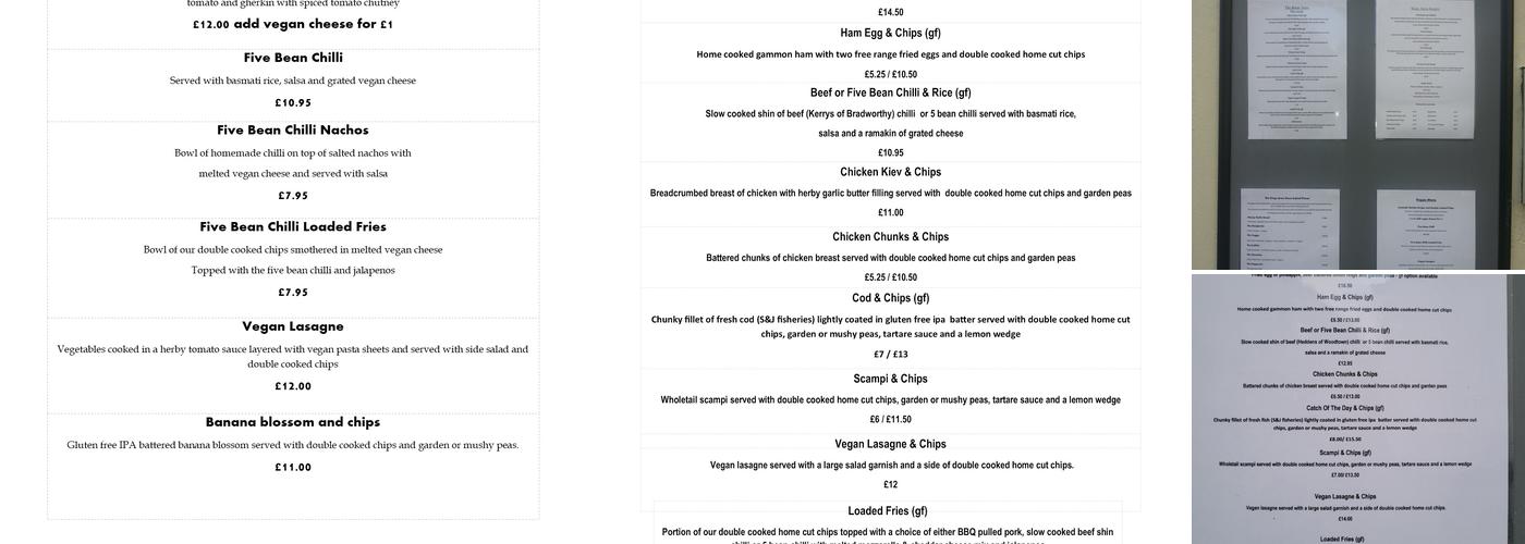 The Kings Arms Menu