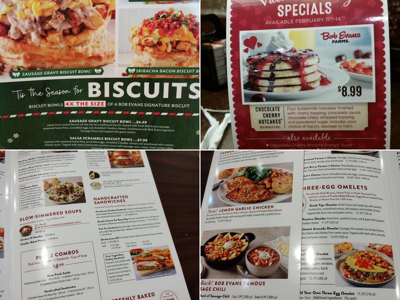 Bob Evans Menu