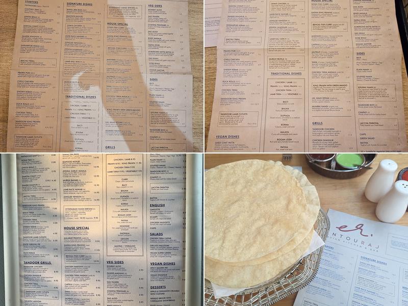 Entouraj Indian Kitchen & Bar Menu