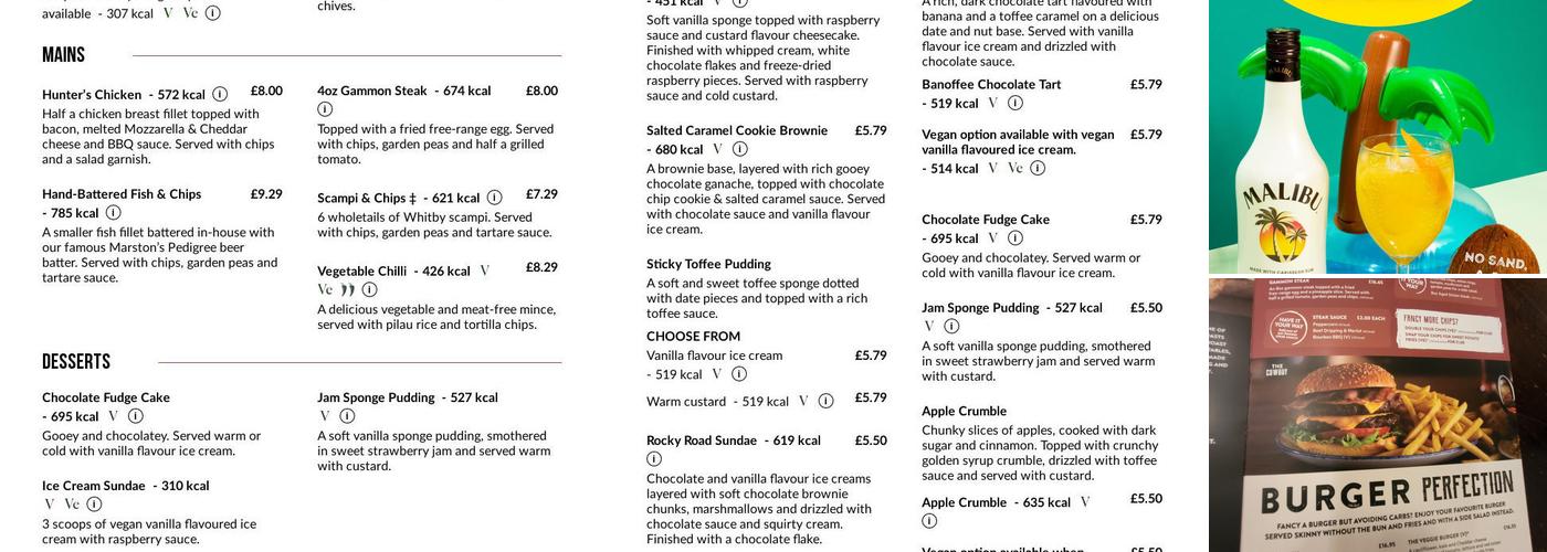 Mitre Oak Menu