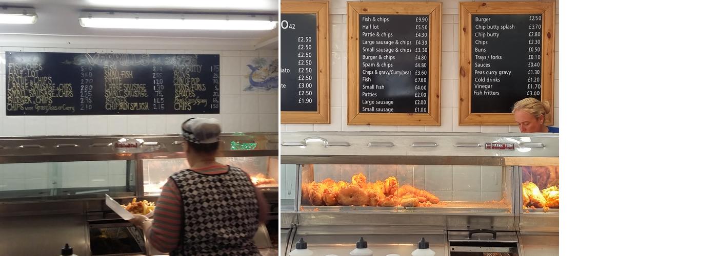 Verrills Fish Shop Menu