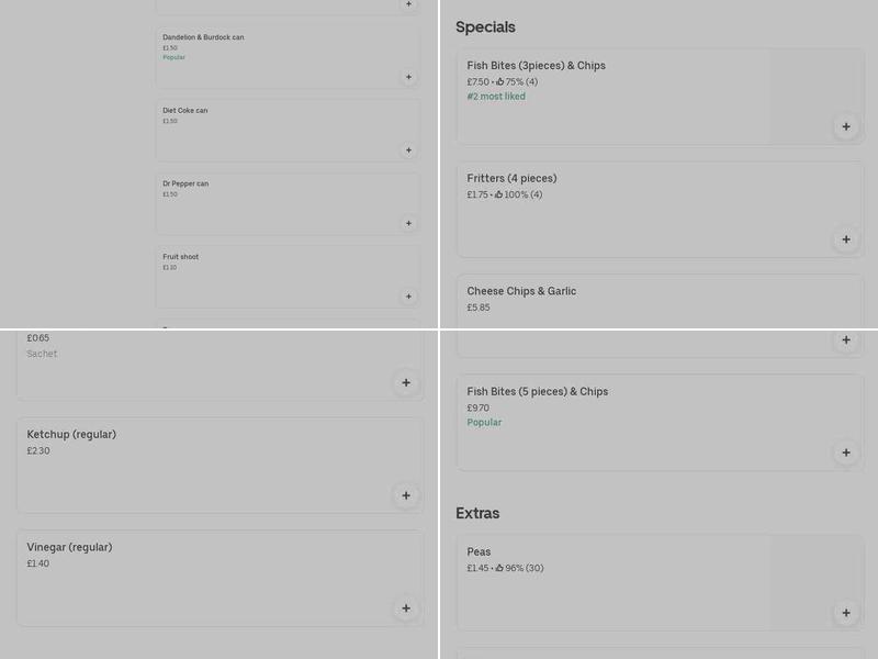 Foster's Fish Grill Menu