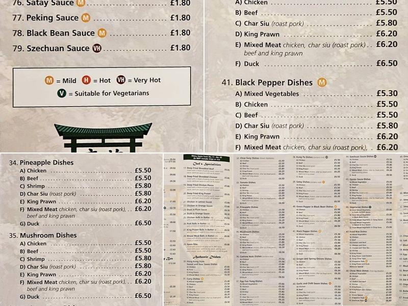 Royal Garden Chinese Takeaway Menu