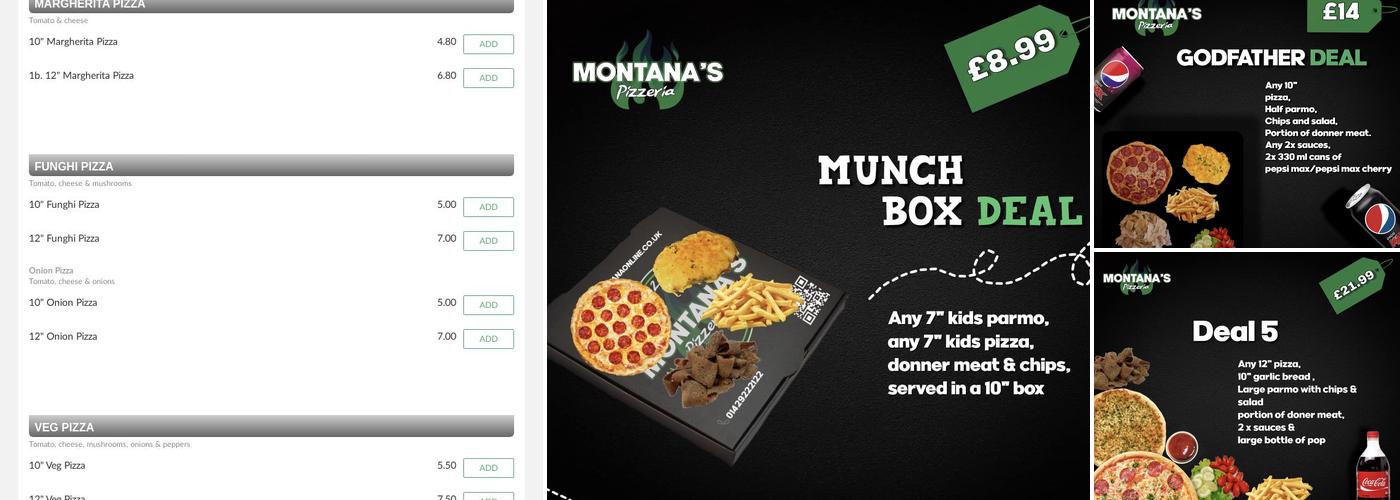 Montana Pizza Menu