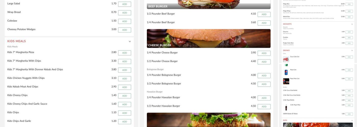 Tony parmesan place Menu