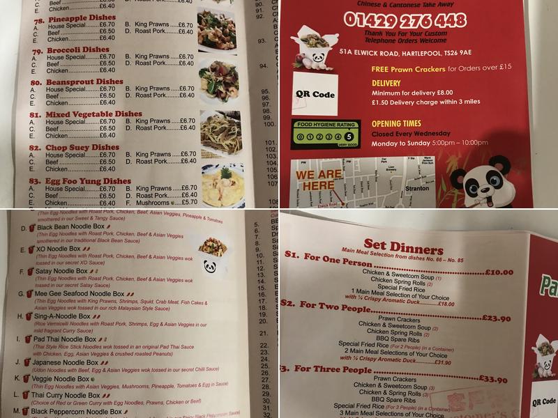 Panda Noodle Bar Menu
