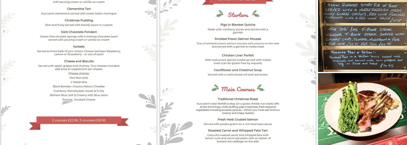 Ye Olde Cherry Tree, little oakley Menu