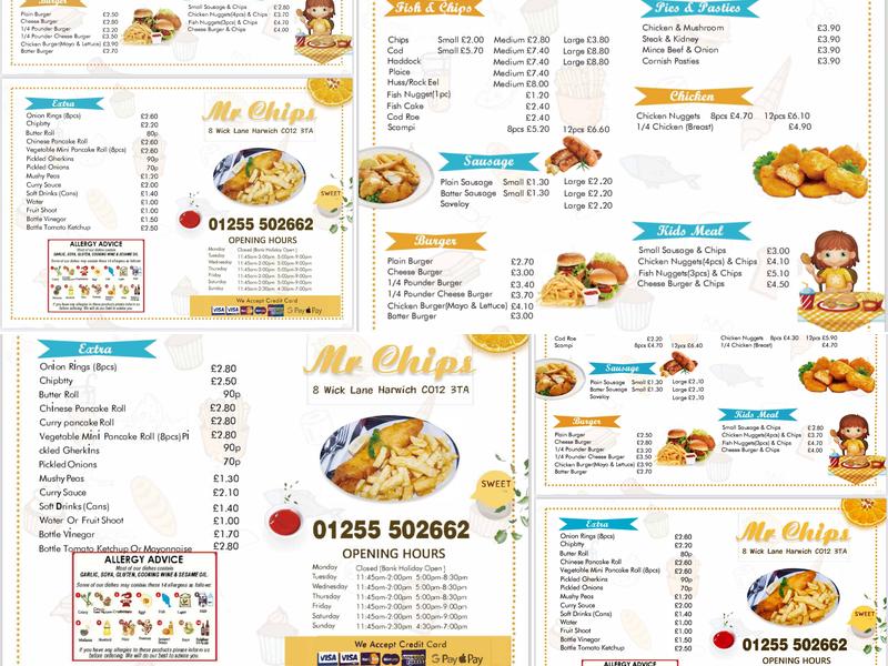 Mr Chips Menu
